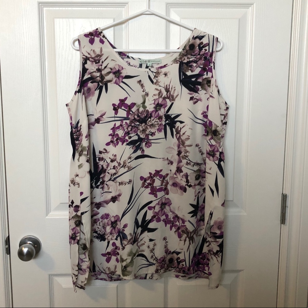 LAST CHANCE! Floral Pattern Sleeveless Blouse